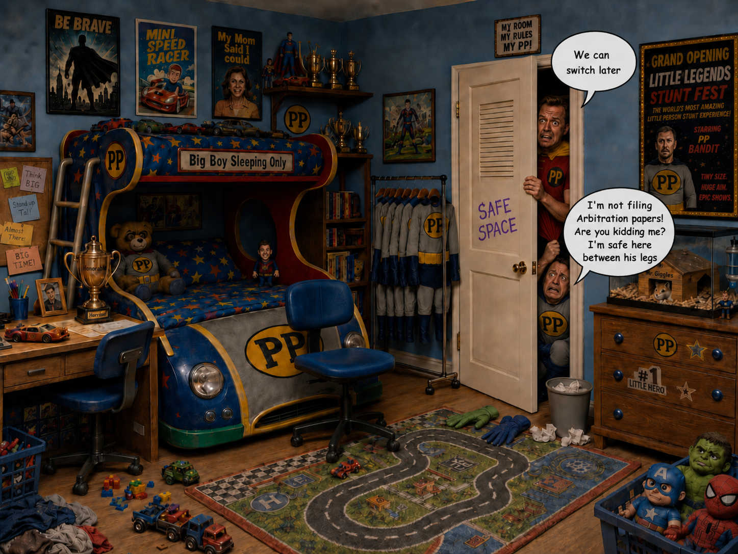 Both scared in closet