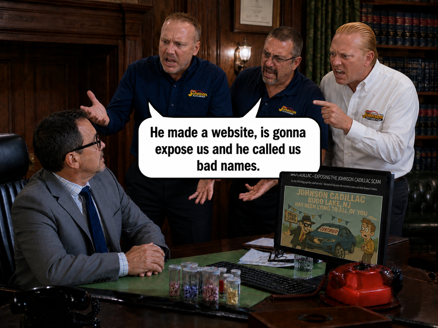 Mad with Johnson about the website